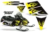 Ski Doo Rev Sled Graphic Kit - 2004-2012 Diamond Flames Yellow
