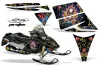 Ski Doo Rev Sled Graphic Kit - 2004-2012 Ed Hardy - Pirates Blue