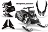 Ski Doo Rev XP Sled Graphic Kit - 2008-2012 Diamond Flames Black