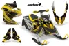 Ski Doo Rev XP Sled Graphic Kit - 2008-2012 Carbon X Yellow