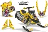 Ski Doo Rev XP Sled Graphic Kit - 2008-2012 Ed Hardy - Love Kills Yellow