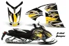 Ski Doo Rev XR Sled Graphic Kit - 2009-2015 Tribal Flames Yellow