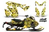 Ski Doo Rev XS Sled Graphic Kit - 2013-2014 Skull Camo Yellow