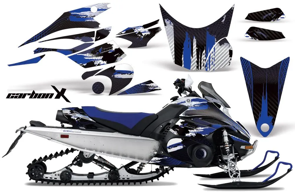 Yamaha FX Nytro Sled Graphic Kit - 2008-2014 Carbon X Blue