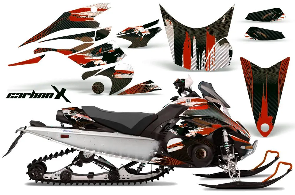 Yamaha FX Nytro Sled Graphic Kit - 2008-2014 Carbon X Red