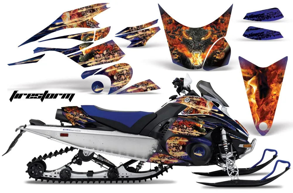 Yamaha FX Nytro Sled Graphic Kit - 2008-2014 Firestorm Blue