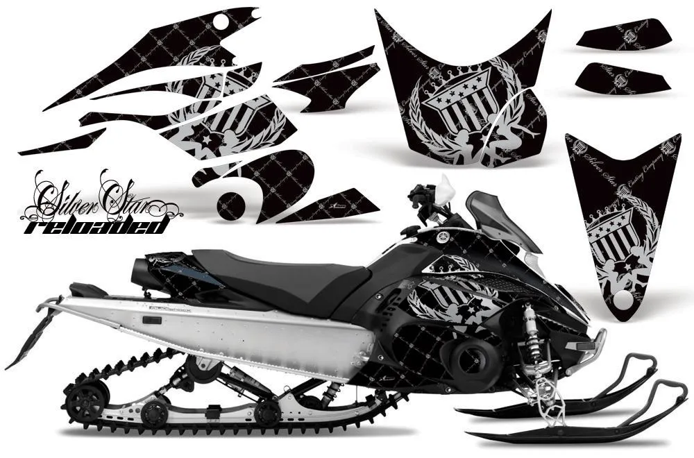 Yamaha FX Nytro Sled Graphic Kit - 2008-2014 Silver Star - Reloaded Silver