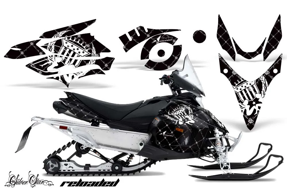 Yamaha Phazer RTX / GT Sled Graphic Kit - 2007-2016 Silver Star - Reloaded Black