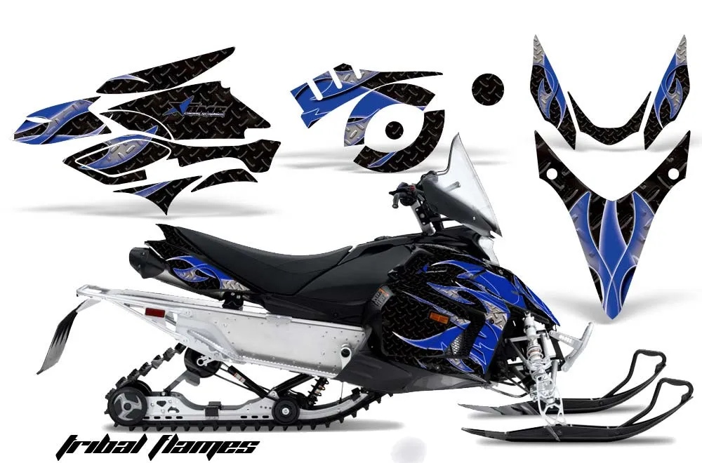 Yamaha Phazer RTX / GT Sled Graphic Kit - 2007-2016 Tribal Flames Blue