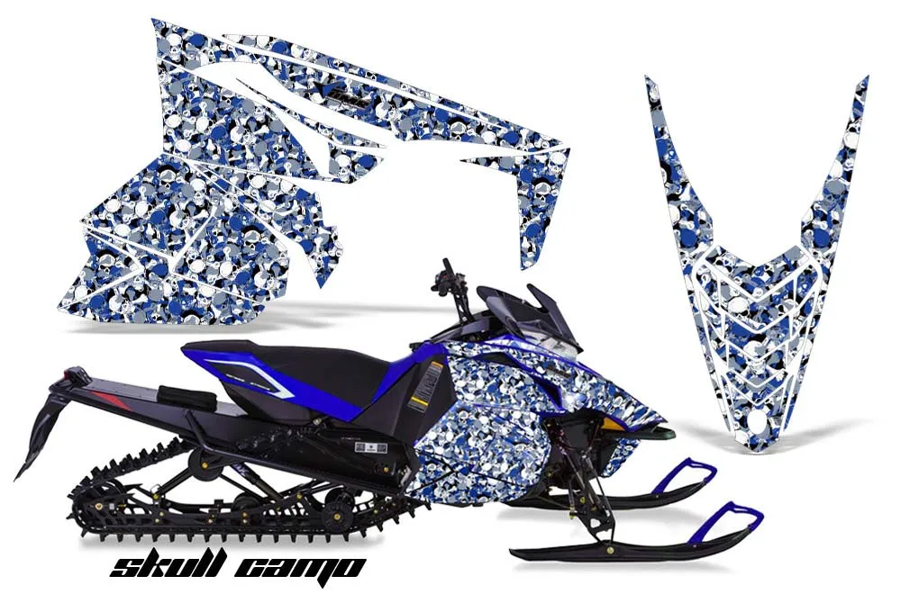 Yamaha Viper SR / SRT / RTX / SE Sled Graphic Kit - 2014-2016 Skull Camo Blue