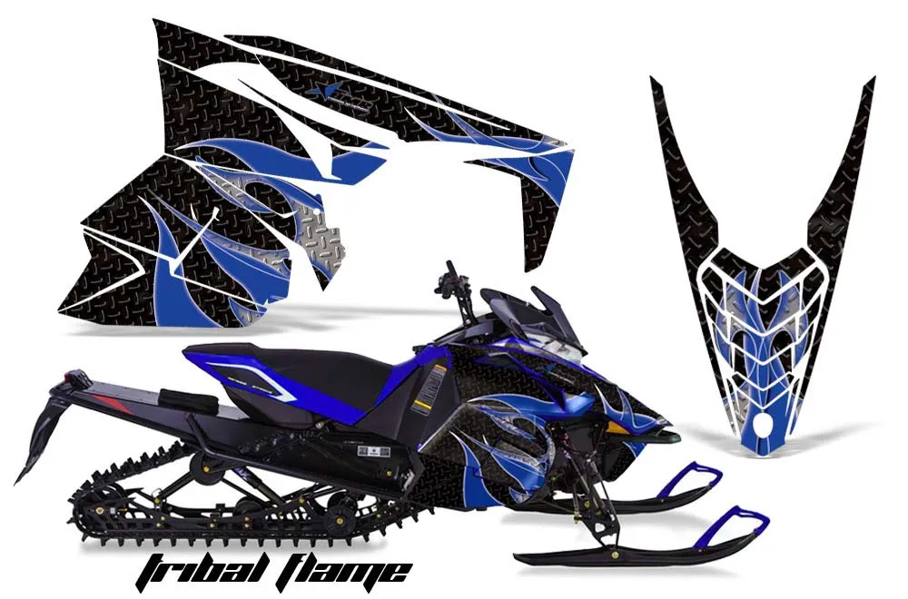 Yamaha Viper SR / SRT / RTX / SE Sled Graphic Kit - 2014-2016 Tribal Flames Blue