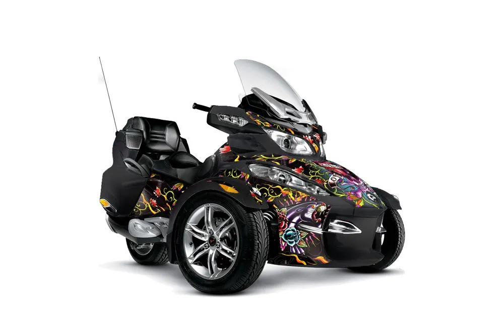 Can Am BRP (RTS) Spyder Graphic Kit - 2010-2013 Ed Hardy Love Kills Black