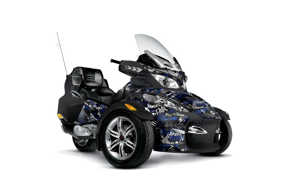 Can Am BRP (RTS) Spyder Graphic Kit - 2010-2013 Silver Star Silver Haze Blue