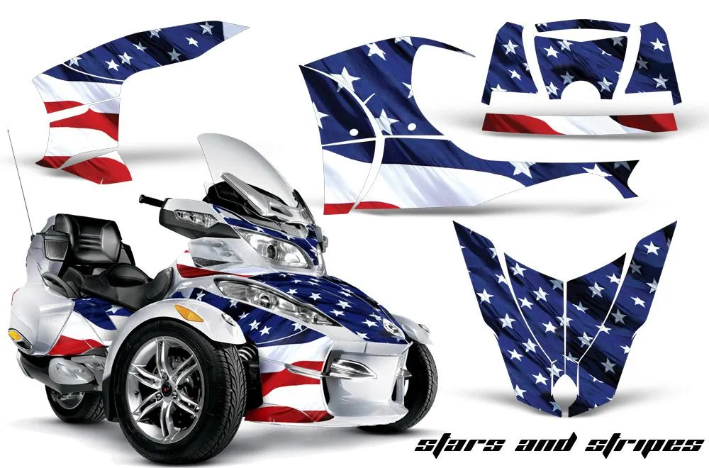 Can Am BRP (RTS) Spyder Graphic Kit - 2010-2013 Stars and Stripes