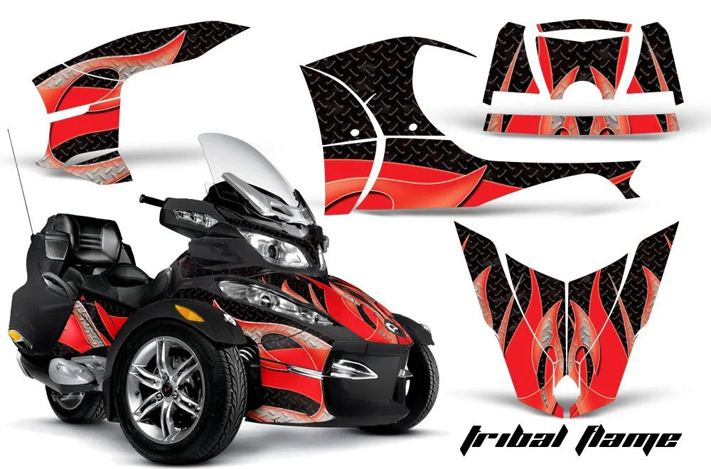 Can Am BRP (RTS) Spyder Graphic Kit - 2010-2013 Tribal Flame Red