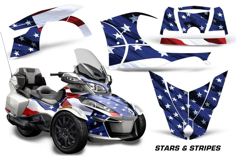 Can Am BRP (RTS) Spyder Graphic Kit - 2014-2016 Stars n Stripes