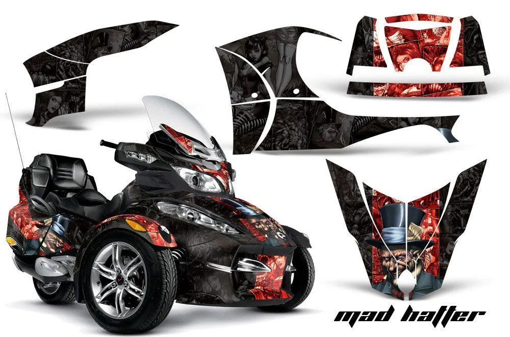 Can Am BRP (RTS) Spyder w/ Trim Kit Graphic Kit - 2010-2013 Mad Hatter Red