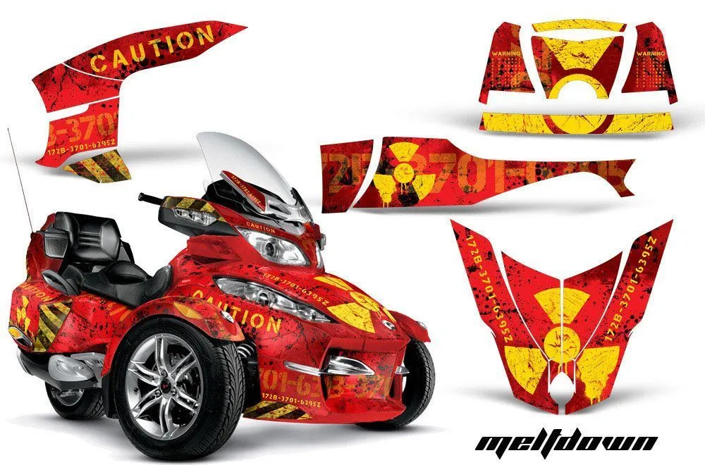 Can Am BRP (RTS) Spyder w/ Trim Kit Graphic Kit - 2010-2013 Meltdown Yellow