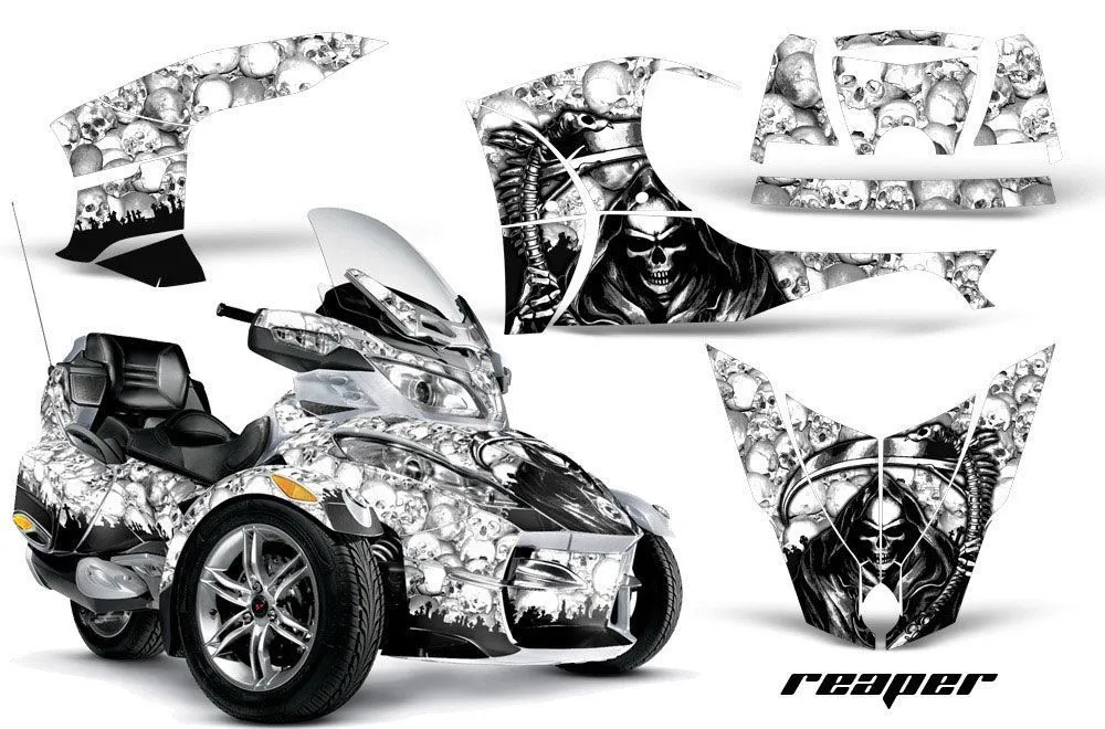 Can Am BRP (RTS) Spyder w/ Trim Kit Graphic Kit - 2010-2013 Reaper White