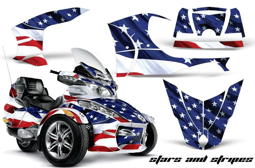 Can Am BRP (RTS) Spyder w/ Trim Kit Graphic Kit - 2010-2013 Stars n Stripes