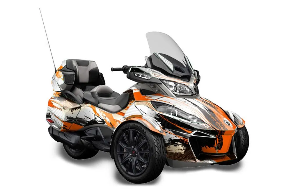 Can Am BRP (RTS) Spyder w/ Trim Kit Graphic Kit - 2014-2019 Carbon X Orange