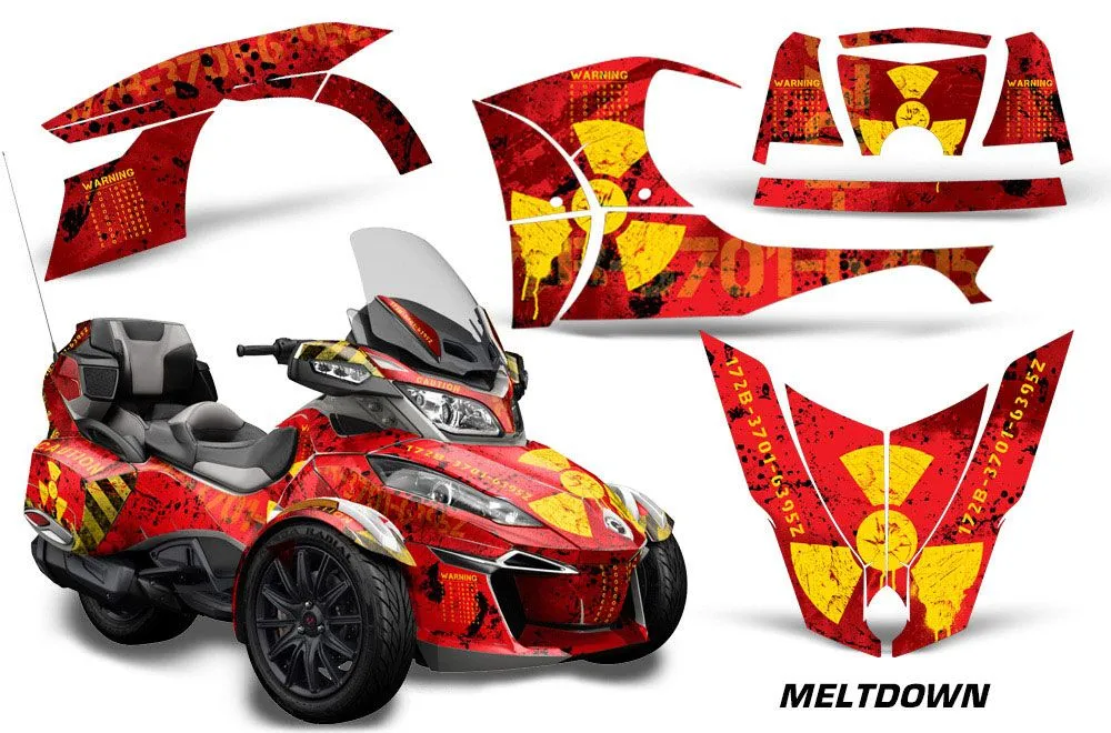 Can Am BRP (RTS) Spyder w/ Trim Kit Graphic Kit - 2014-2019 Meltdown Yellow