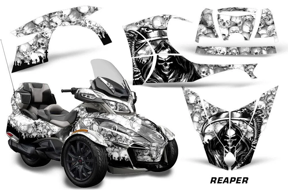 Can Am BRP (RTS) Spyder w/ Trim Kit Graphic Kit - 2014-2019 Reaper White