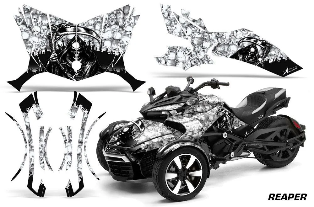 Can Am F3-S Spyder Graphic Kit - All Years Reaper White