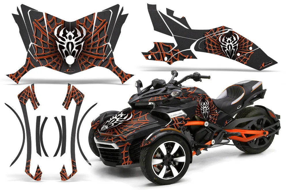 Can Am F3-S Spyder Graphic Kit - All Years Widow Maker Orange