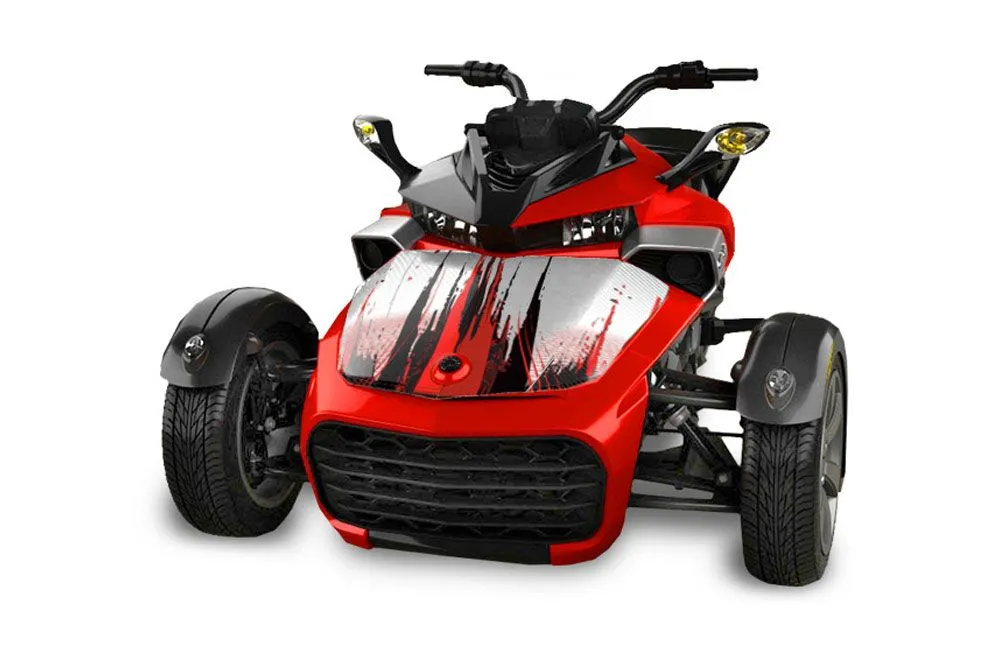 Can Am F3-S Spyder Hood Graphic Kit - All Years Carbon X Red