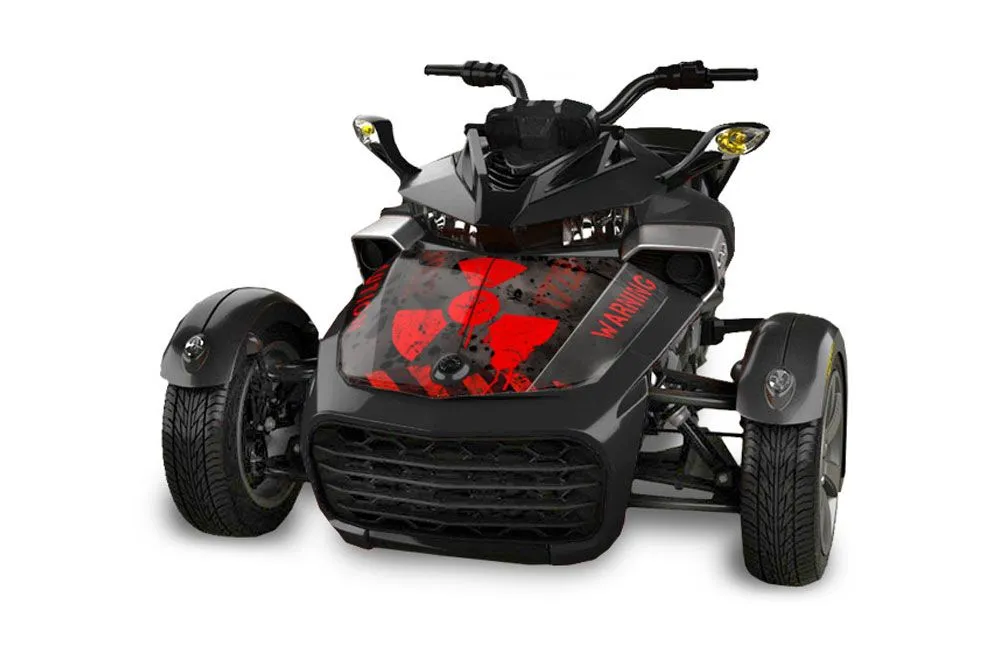 Can Am F3-S Spyder Hood Graphic Kit - All Years Meltdown Red