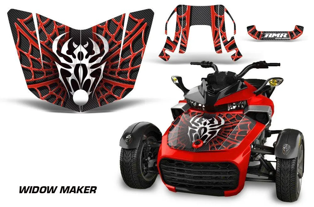 Can Am F3-S Spyder Hood Graphic Kit - All Years Widow Maker Red