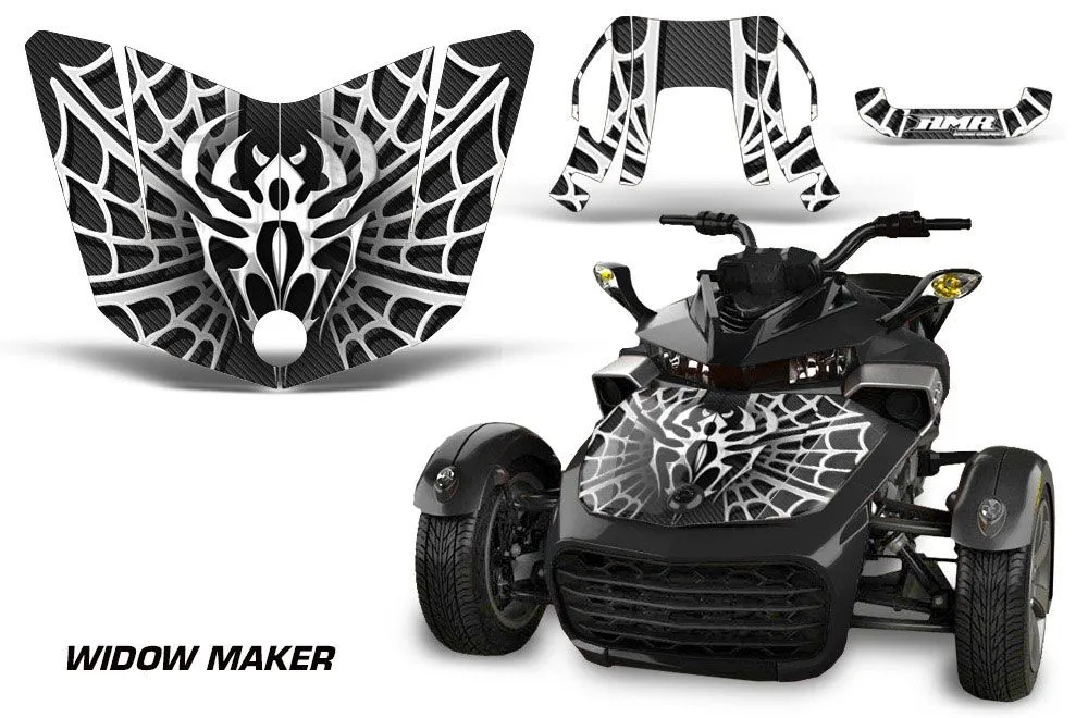 Can Am F3-S Spyder Hood Graphic Kit - All Years Widow Maker White