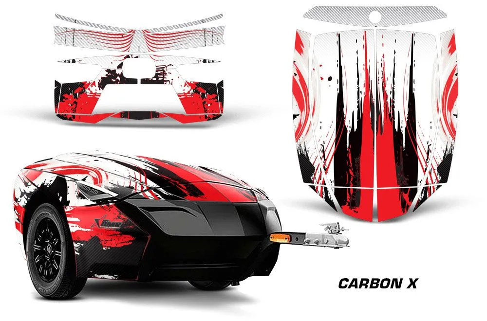 Can Am Spyder Freedom Trailer Graphic Kit - All Years Carbon X Red