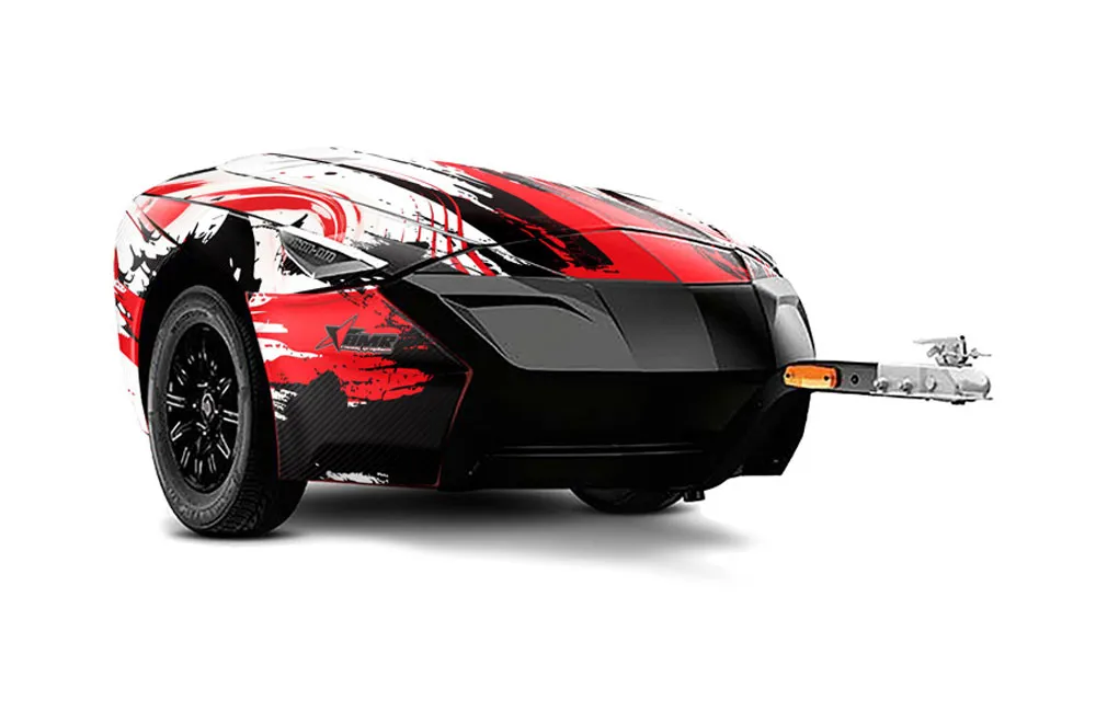 Can Am Spyder Freedom Trailer Graphic Kit - All Years Carbon X Red