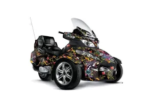 Can Am BRP (RTS) Spyder w/ Trim Kit Graphic Kit - 2010-2013 Ed Hardy Love Kills Black