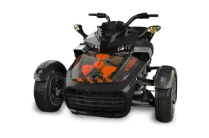 Can Am F3-S Spyder Hood Graphic Kit - All Years Meltdown Orange