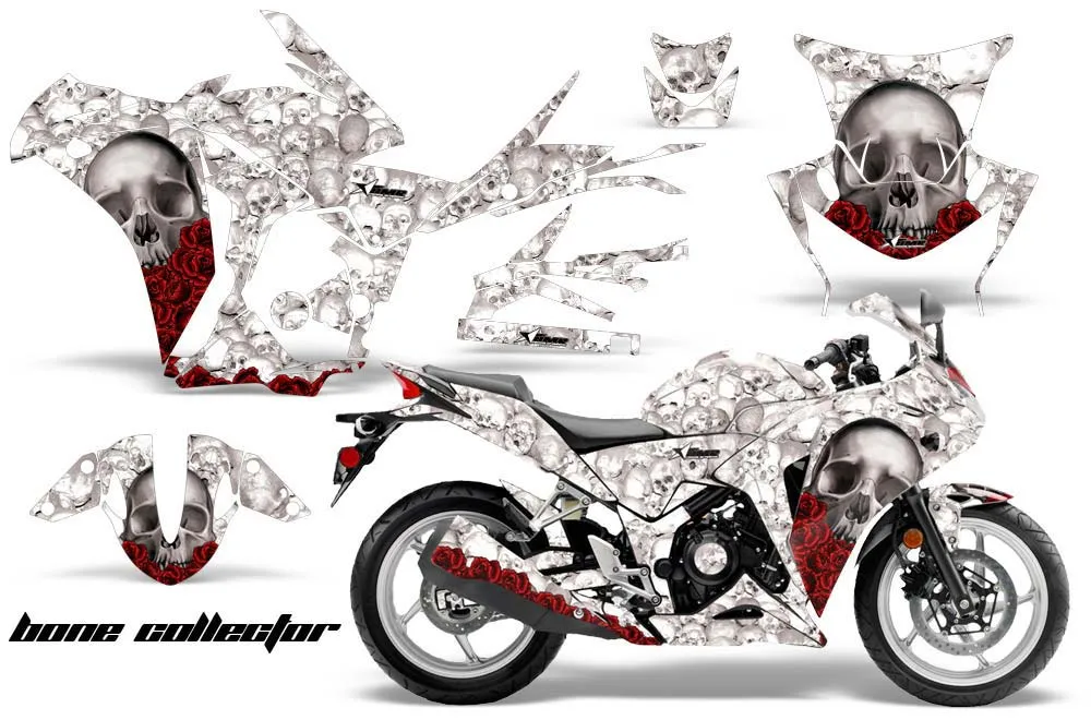 Honda CBR 250R Graphic Kit - 2010-2013 Bone Collector White