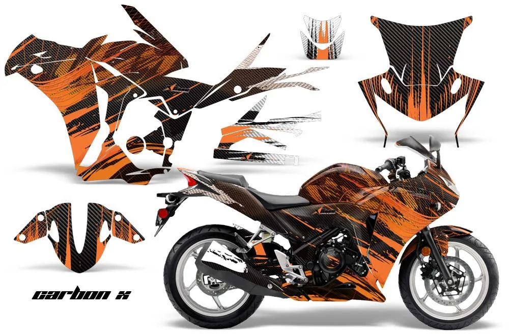 Honda CBR 250R Graphic Kit - 2010-2013 Carbon X Orange