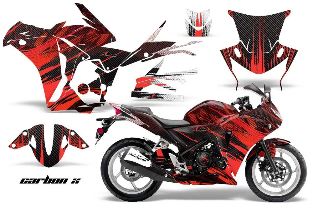 Honda CBR 250R Graphic Kit - 2010-2013 Carbon X Red