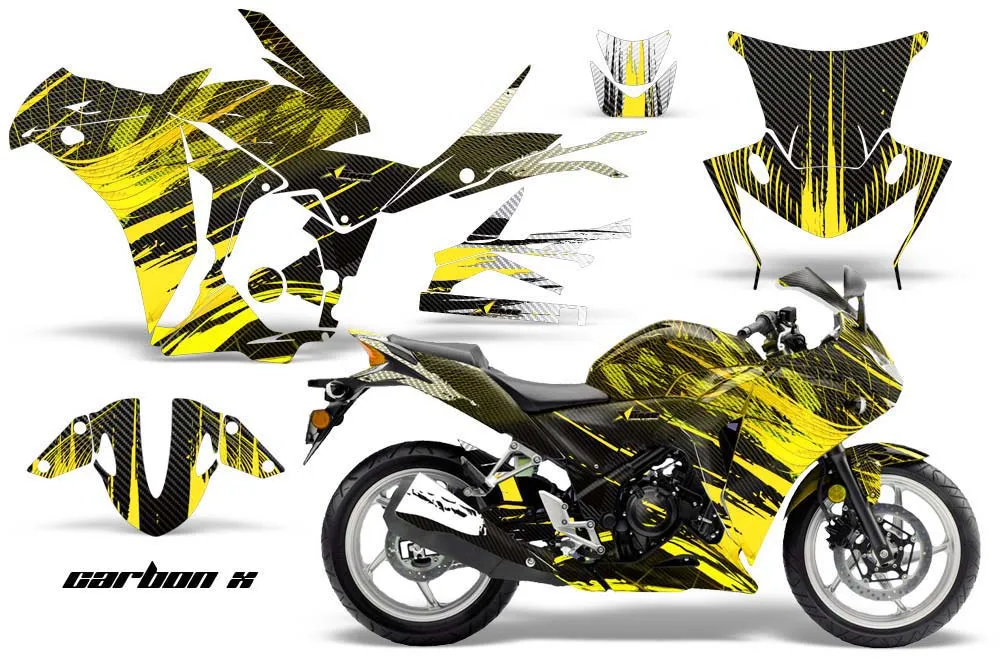 Honda CBR 250R Graphic Kit - 2010-2013 Carbon X Yellow