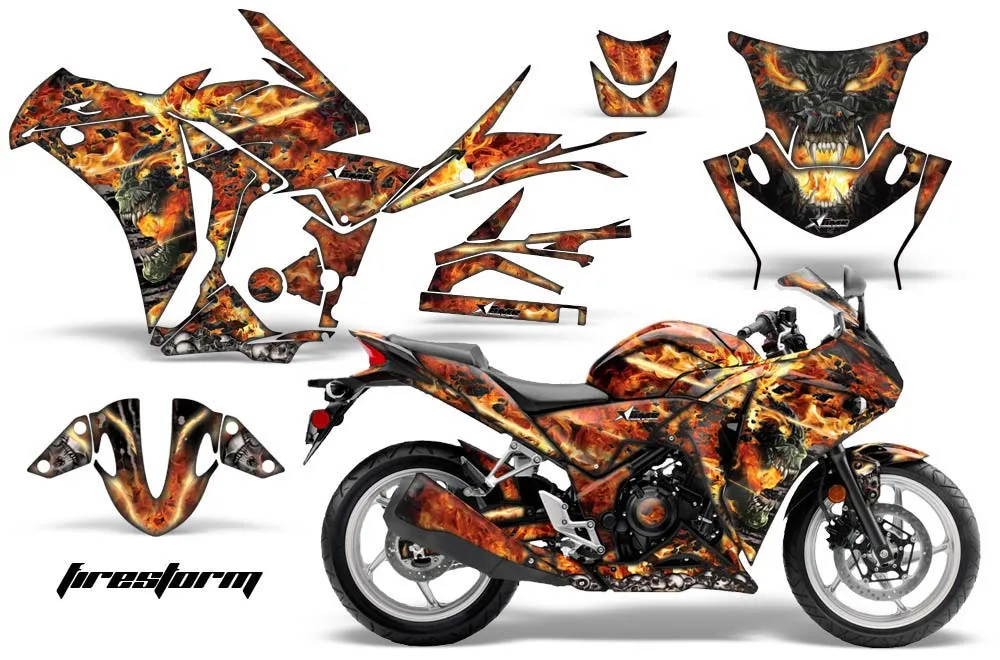 Honda CBR 250R Graphic Kit - 2010-2013 Firestorm Black