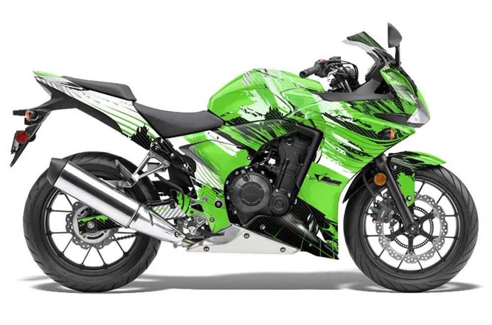 Honda CBR 500R Graphic Kit - 2013-2014 Carbon X Green