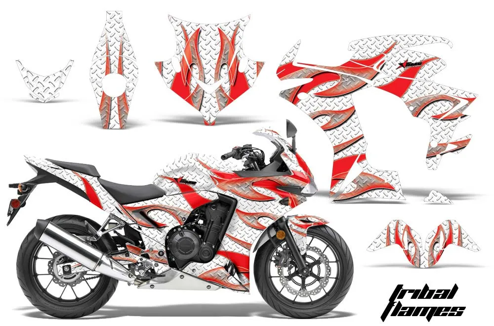 Honda CBR 500R Graphic Kit - 2013-2014 Tribal Flames Red