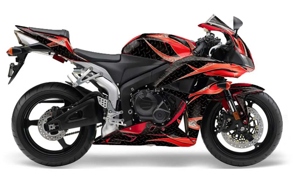 Honda CBR 600 RR Graphic Kit - 2007-2008 Tribal Flames Red