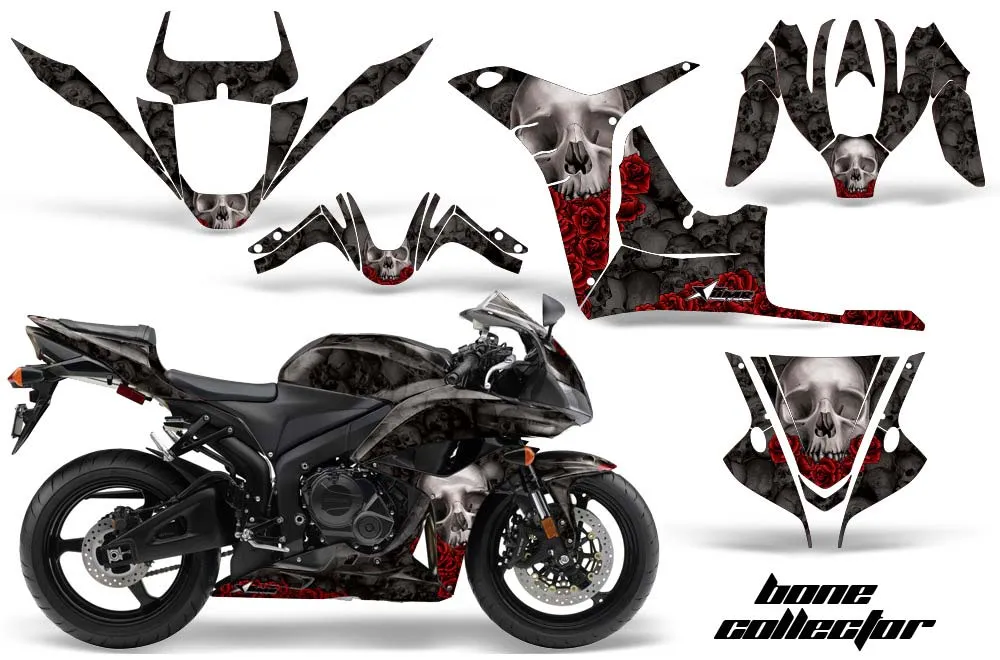 Honda CBR 600 RR Graphic Kit - 2007-2008 Bone Collector Black