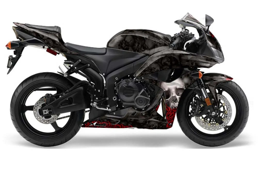 Honda CBR 600 RR Graphic Kit - 2007-2008 Bone Collector Black