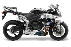 Honda CBR 1000 RR Graphic Kit - 2004-2005 Mad Hatter White