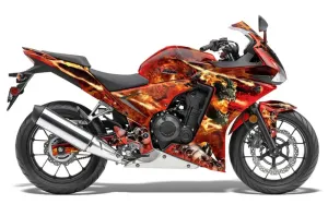 Honda CBR 500R Graphic Kit - 2013-2014 Firestorm Red