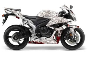 Honda CBR 600 RR Graphic Kit - 2007-2008 Bone Collector White